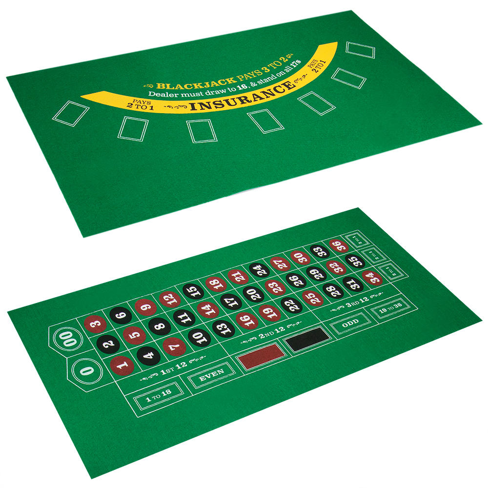 Blackjack and Roulette Table Felt